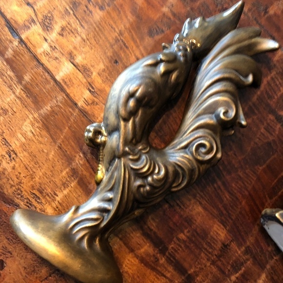 Mid Century Modern Rooster Chalk Figures In Bronze Color - Picture 14 of 14